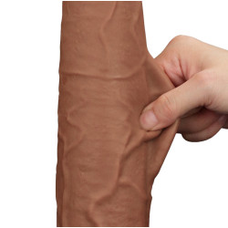 LoveToy SlidingSkin Gode Sliding Skin 26 x 6cm Marron